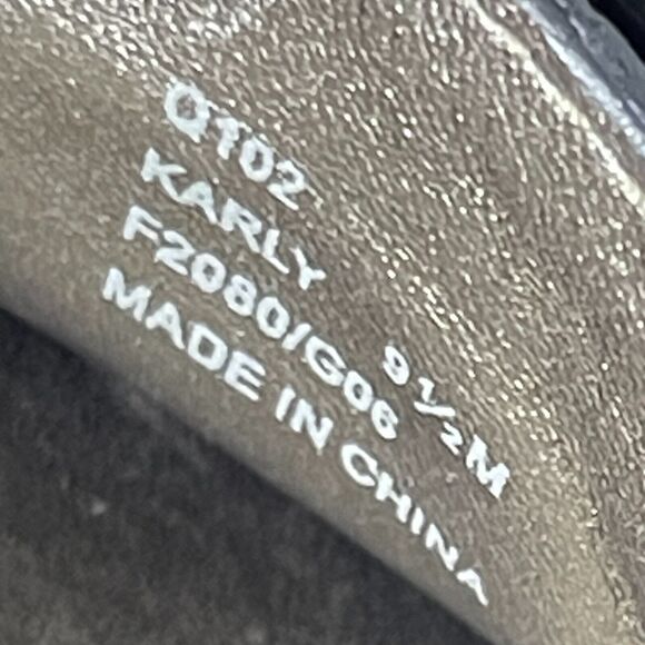 Coach Shoes Loafer Woman’s size 9.5 M Karly Leather Gold Buckle Heel Flats‎ - Picture 13 of 14